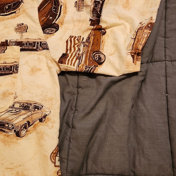 Calypso Joe Shirt Men's XL Tan Button Up Graphic Classic Car Short Sleeve - Picture 7 of 10